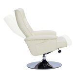 vidaXL Fauteuil inclinable avec repose-pied Crème Similicuir