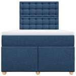 vidaXL Sommier à lattes de lit avec matelas Bleu 120x200 cm Tissu