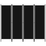 vidaXL Cloison de séparation 4 panneaux Noir 200x180 cm