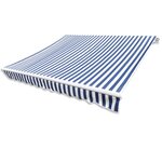 vidaXL Toit d'auvent Toile Bleu et blanc 3x2 5 m (Cadre non inclus)