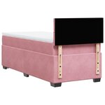 vidaXL Sommier à lattes de lit avec matelas Rose 90x200 cm Velours