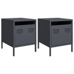 vidaXL Tables de chevet 2 Pièces anthracite 35x39x43 5 cm acier