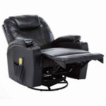 vidaXL Fauteuil à bascule de massage Noir Similicuir