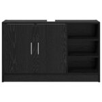 vidaXL Cabinet de salle de bain avec porte Chêne noir 90 x 29 x 55 cm