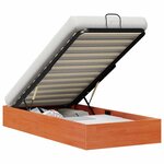 vidaXL Cadre de lit ottoman avec rangement Brun Ciré 80 x 200 cm
