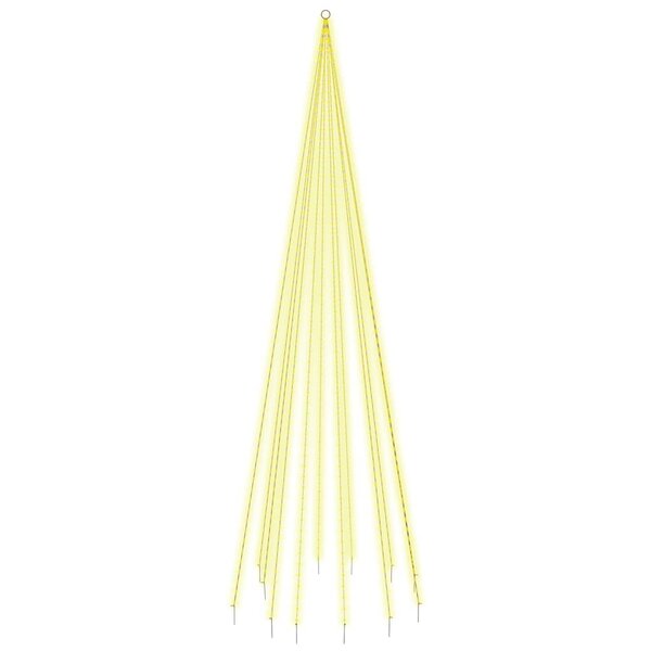 vidaXL Sapin de Noël sur mât de drapeau 732 LED Blanc chaud 500 cm