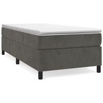 vidaXL Cadre de lit gris foncé 90x190 cm velours