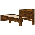 vidaXL Cadre de lit sans matelas avec tête de lit chêne fumé 75x190 cm