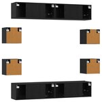 vidaXL Ensemble meuble TV 8 Pièces 80 x 30 x 30 cm Chêne noir