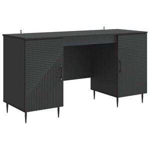 vidaXL Bureau avec étagère Noir 142 5 x 50 x 75 cm Bois d'ingénierie