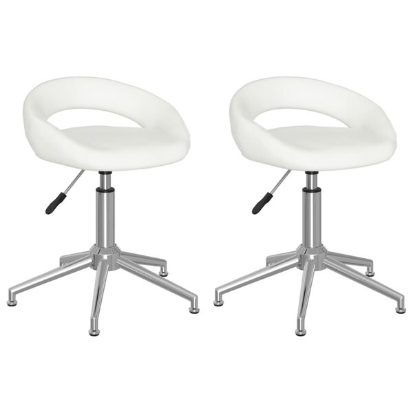 vidaXL Chaises pivotantes à manger lot de 2 blanc similicuir