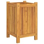 vidaXL Jardinière avec doublure 31x31x50 cm bois massif d'acacia