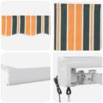 vidaXL Auvent Rétractable Vert et jaune 400 × 300 cm Tissu et Métal