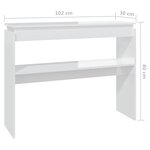 vidaXL Table console blanc brillant 102x30x80 cm bois d'ingénierie