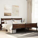 vidaXL Cadre de lit en métal sans matelas chêne marron 200x200 cm