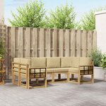vidaXL Ensemble de canapés d'extérieur 6 Pièces Blanc et Beige