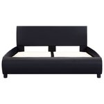 vidaXL Cadre de lit avec LED Noir Similicuir 140 x 200 cm