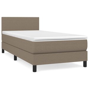 vidaXL Sommier à lattes de lit avec matelas Taupe 90x200 cm Tissu