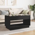 vidaXL Table basse avec LED infini noir 90x50x50 cm