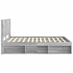 vidaXL Cadre de lit avec rangement et tête de lit Sonoma gris