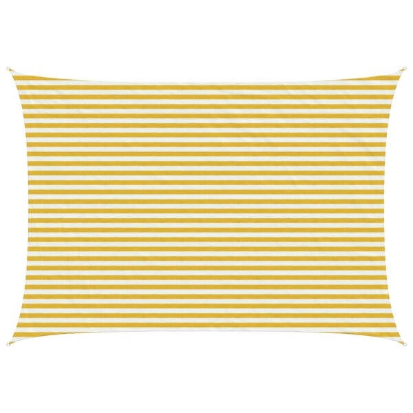 vidaXL Voile d'ombre 3 5 x 4 5 m HDPE Rectangulaire Jaune et blanc