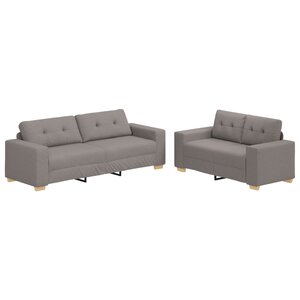 vidaXL Ensemble de Canapés avec Coussins Tissu Taupe