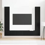 vidaXL Ensemble meuble TV 6 pièces - Accroché au mur  en bois d'ingénierie chêne noir