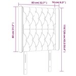vidaXL Tête de lit avec oreilles Crème 83x16x118/128 cm Tissu