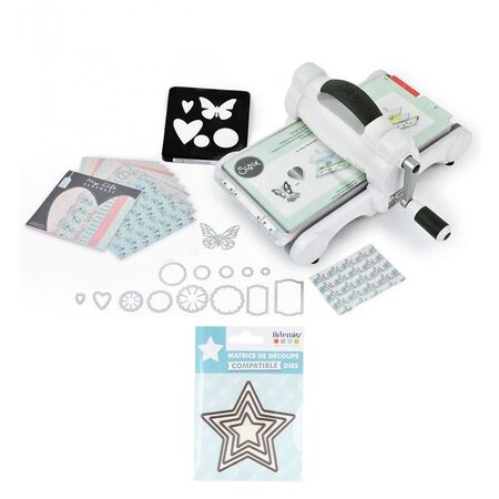 Machine de découpe Big Shot Sizzix + Matrices 4 petites étoiles à 5 branches