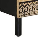 vidaXL Tables de chevet 2 Pièces noir bois de manguier massif brut