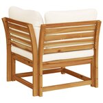 vidaXL Canapé d'angle de jardin coussins 73x73x65cm bois massif acacia
