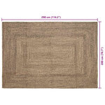 vidaXL Tapis Naturel et noir 200 x 290 cm Jute