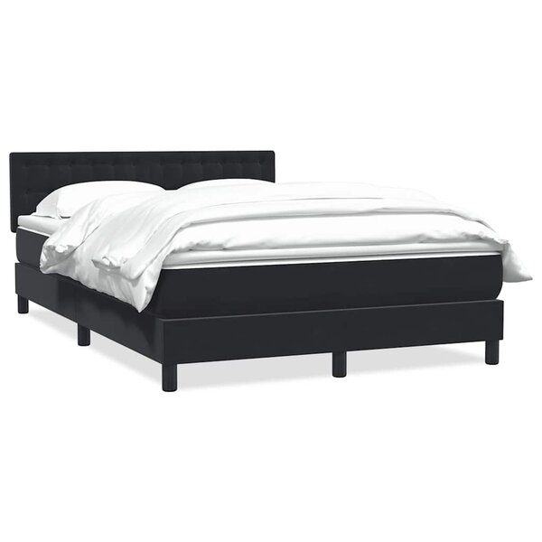 vidaXL Sommier à lattes de lit avec matelas noir 160x210 cm velours