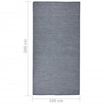 vidaXL Tapis à tissage plat d'extérieur 100x200 cm Bleu