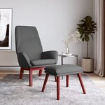 vidaXL Chaise de relaxation avec repose-pied Gris foncé Tissu