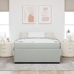 vidaXL Cadre de lit avec matelas Gris clair 140 x 200 cm tissu