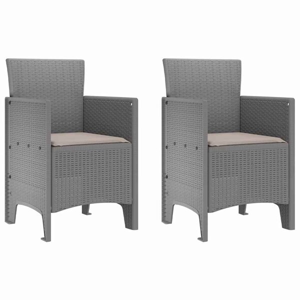 vidaXL Chaise de jardin 2 Pièces Gris clair 53 x 49 x 85 cm PP