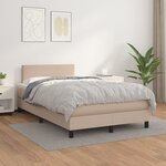 vidaXL Sommier à lattes de lit matelas cappuccino 120x190cm similicuir