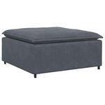 vidaXL Canapé modulaire et repose-pieds et coussins velours gris foncé