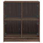 vidaXL Armoire latérale avec portes en verre chêne marron 68x37x75 5cm