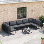 vidaXL Ensemble de canapé de jardin 8 Pièces Anthracite Acier