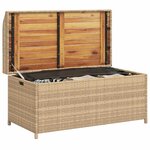 vidaXL Banc de rangement mélange beige résine tressée et bois d'acacia