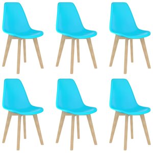 vidaXL Chaises à manger lot de 6 bleu plastique