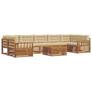 vidaXL Ensemble de canapés d'extérieur 8 Pièces Naturel et Beige