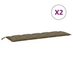vidaXL Coussins de banc de jardin lot de 2 taupe mélangé tissu