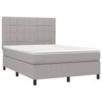 vidaXL Sommier à lattes de lit avec matelas Gris clair 140x200cm Tissu