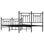 vidaXL Cadre de lit métal avec tête de lit/pied de lit noir 140x190 cm