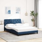 vidaXL Cadre de lit avec LED sans matelas bleu 120x200 cm tissu