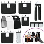 vidaXL Lit mezzanine enfants et tour blanc/noir 90x200 cm pin massif