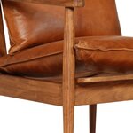vidaXL Ensemble de canapés 2 Pièces Marron Cuir véritable et acacia